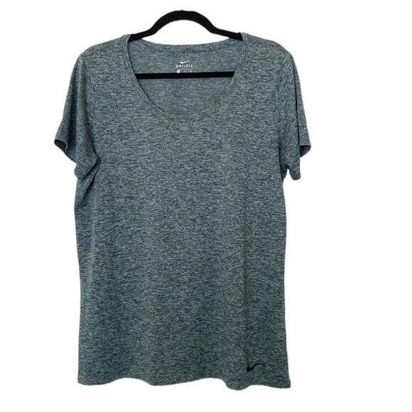 Nike Dri-Fit Short Sleeve Scoop Neckline Teal/Grey Workout Athleisure Shirt-XL - Picture 1 of 4